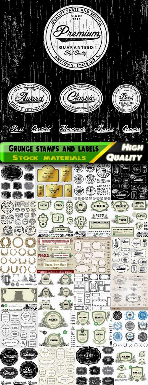 Grunge stamps and labels in vector from stock #4 - 25 Eps