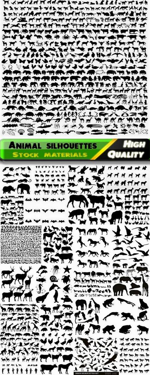 Animal silhouettes in vector from stock - 25 Eps