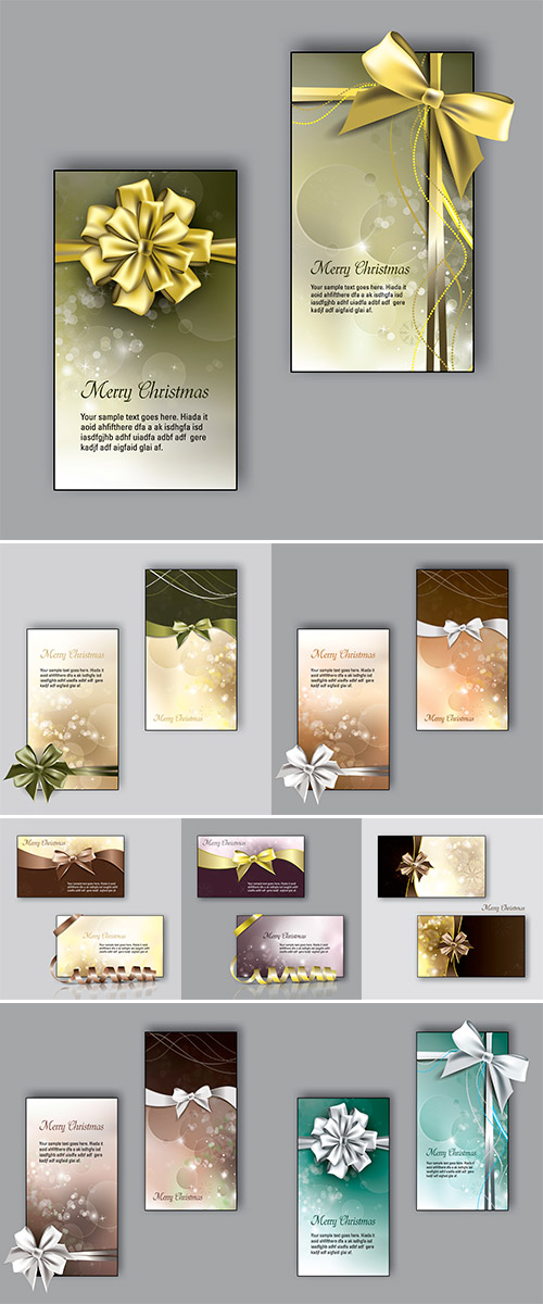 Stock Christmas Greeting Cards, Vector Design