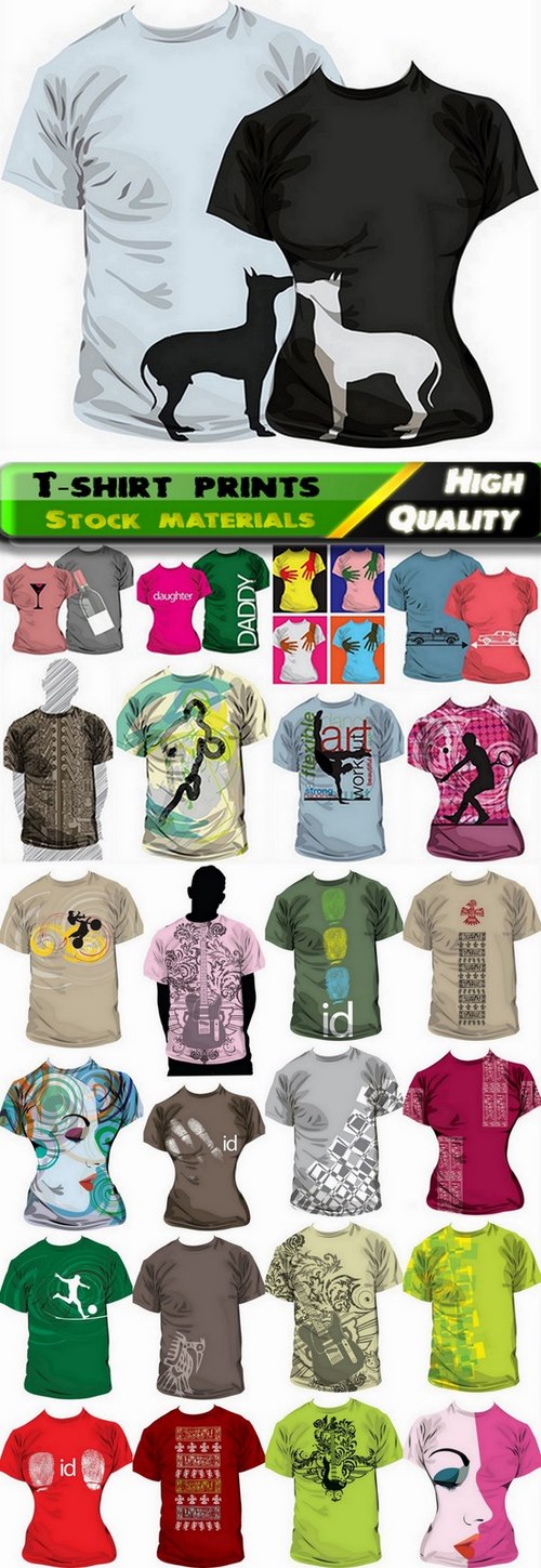 T-shirt prints design in vector from stock #14 - 25 Eps