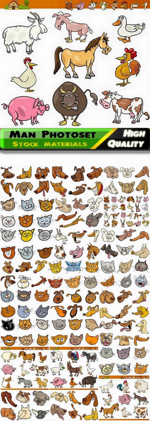 Funny cartoon animals in vector from stock #5 - 25 Eps