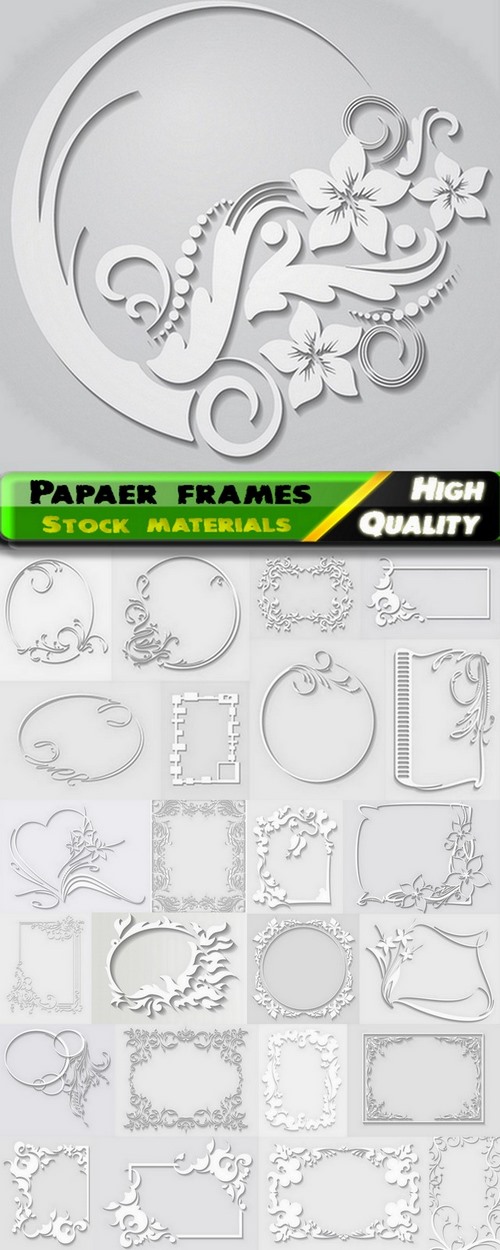 Beautiful paper frames for photo in vector from stock - 25 Eps