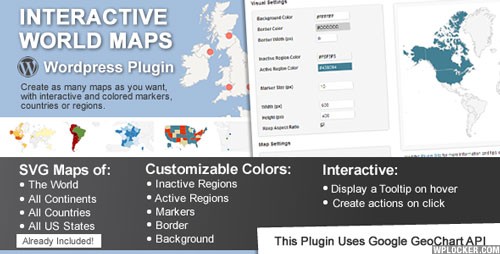 Nulled CodeCanyon Interactive World Maps v1.6.2 - WordPress Plugin product cover