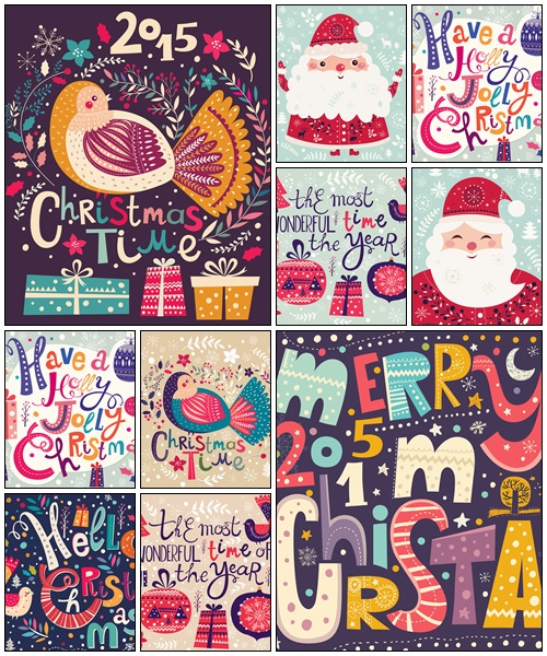 Merry Christmas vector illustration 2015 - vector stock