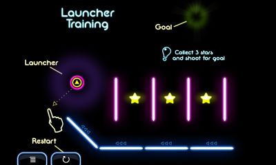 Captures d'écran du jeu Neon Geoms sur Android, une tablette.