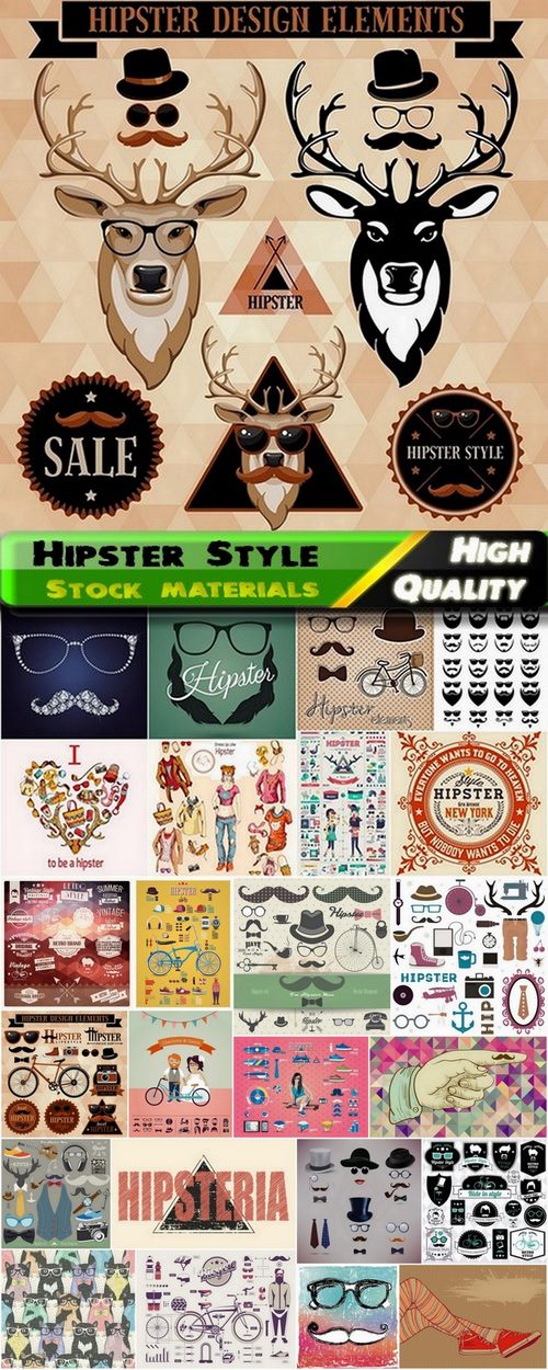 Hipster Style design elements in vector from stock #7 - 25 Eps