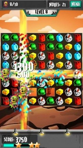Screenshots of the game Zombie panic puzzle on Android phone, tablet.
