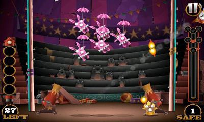 Captures d'écran du jeu Stunt Lapins Cirque sur Android, une tablette.