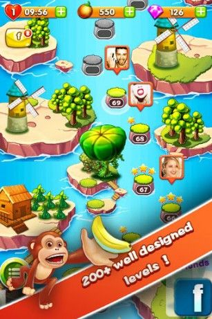 Capturas de tela do jogo Jungle mania no telefone Android, tablet.
