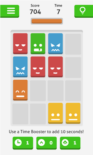 Captures d'écran du jeu Teintes de jeu: Trois sous tension! sur Android, une tablette.