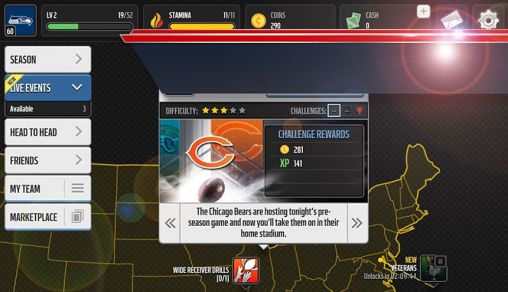 Screenshots of the game Madden NFL mobile on Android phone, tablet.
