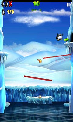 Captures d'écran du jeu Penguin Palooza sur Android, une tablette.