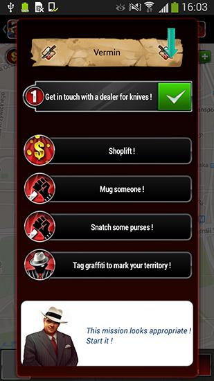 Screenshots of the game City domination: Mafia gangs on Android phone, tablet.