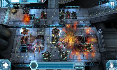 Captures d'écran du jeu de Défense Technica sur Android, une tablette.