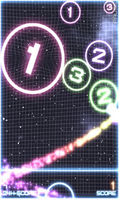 Screenshots of the game Orbital on Android phone, tablet.