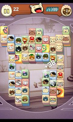 Screenshots of the game Hungry Cat Mahjong for Android phone, tablet.