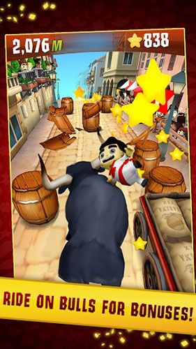 Screenshots of the game Stampede run on Android phone, tablet.