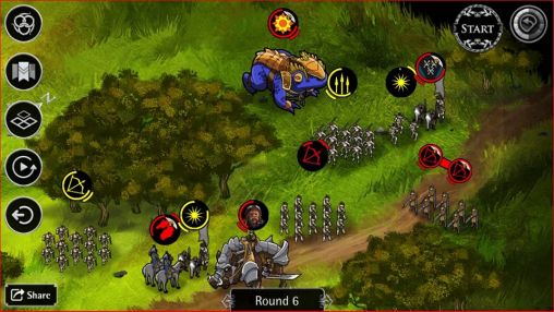Captures d'écran du jeu Ravenmark: des Mercenaires sur Android, une tablette.