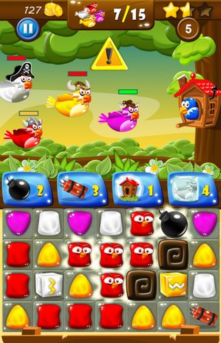 Capturas de tela do jogo Bad bad birds: Puzzle defense no telefone Android, tablet.