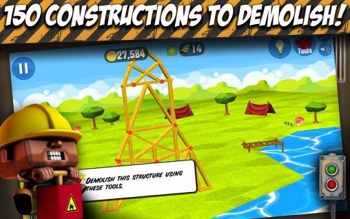 Screenshots of the game Demolition Duke on Android phone, tablet.