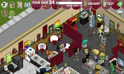 Screenshots of the game Zombie Cafe on Android phone, tablet.