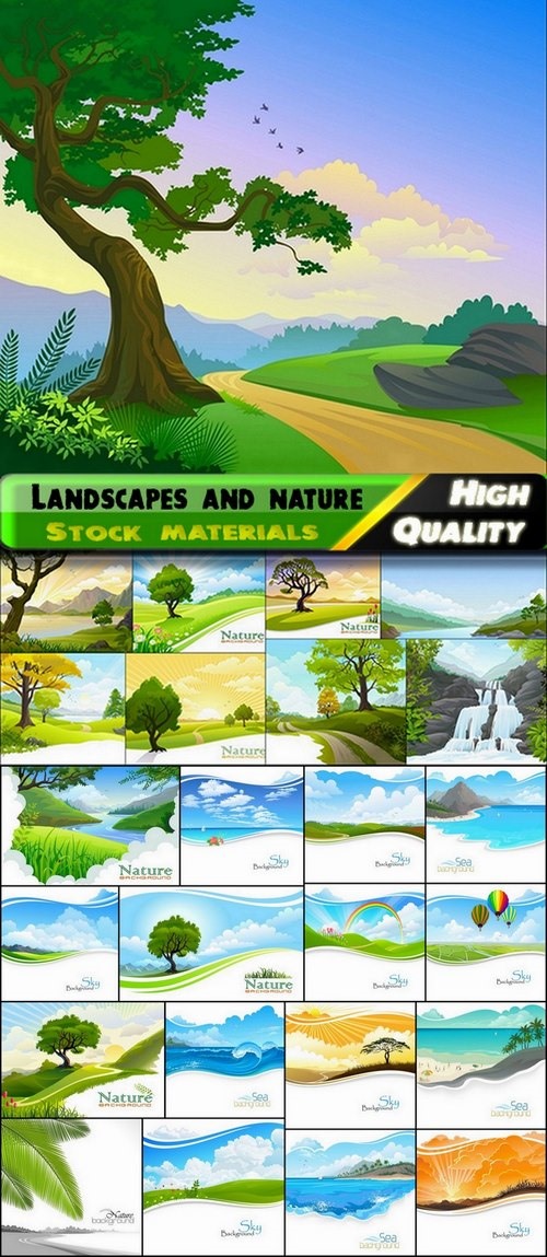 Beautiful vector landscapes and nature from stock - 25 Eps