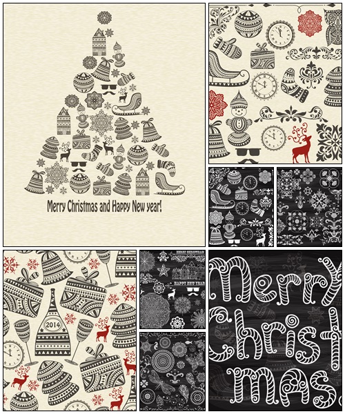Christmas vintage elements - vector stock