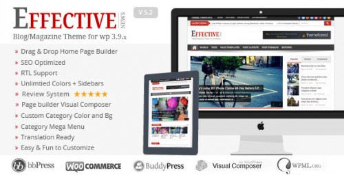 Nulled Effective News v5.2 - Responsive WP News Magazine blog  