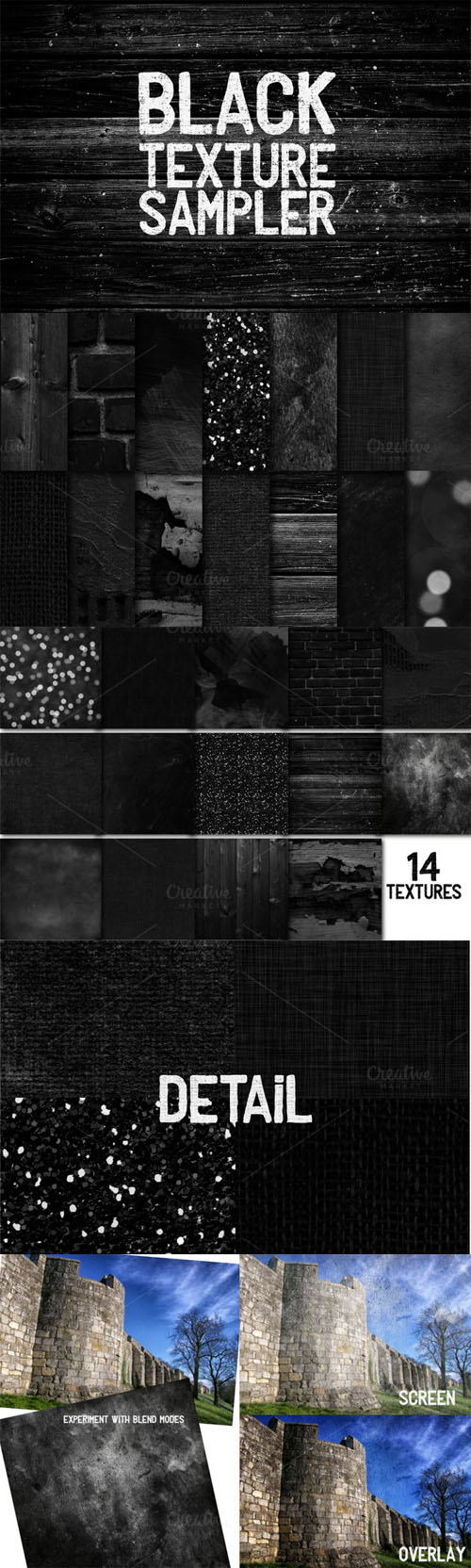 CreativeMarket - Black Texture Sampler 126390