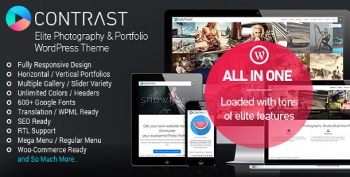 Nulled CONTRAST v2.0 - Elite Photography & Portfolio WP Theme product graphic