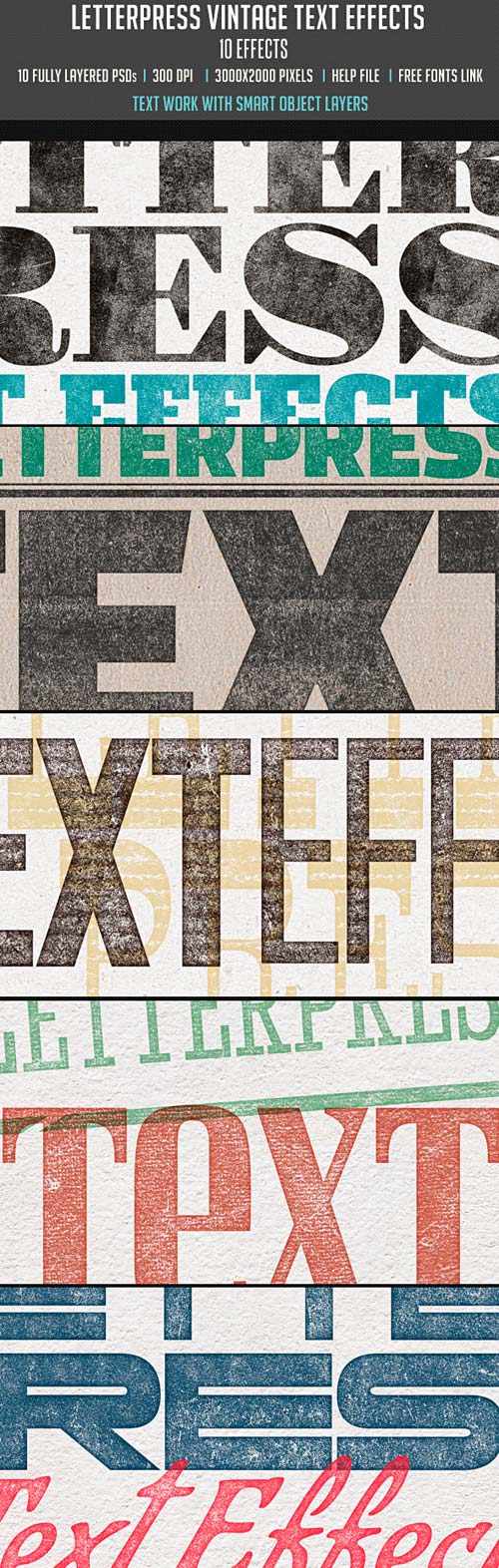GraphicRiver Letterpress Vintage Text Effects