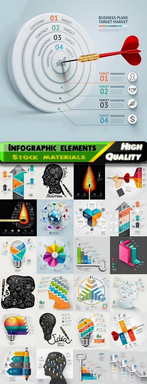 Infographic Design Elements in vector set from stock #101 - 25 Eps