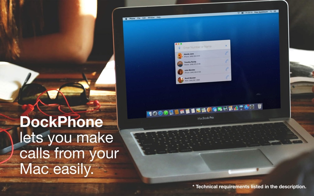DockPhone - приложение упрощает телефонные звонки в OS X Yosemite