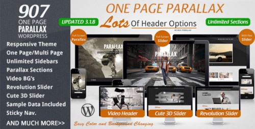 Nulled 907 v3.1.8 - Responsive WP One Page Parallax Theme  