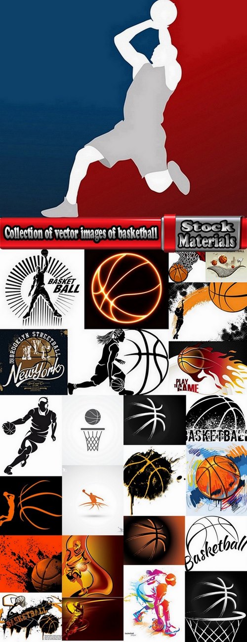 Collection of vector images of basketball 25 Eps