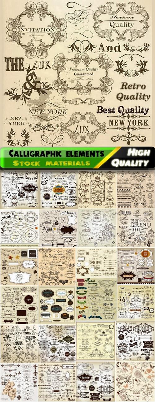 Calligraphic design elements for page decorations #15 - 25 Ai