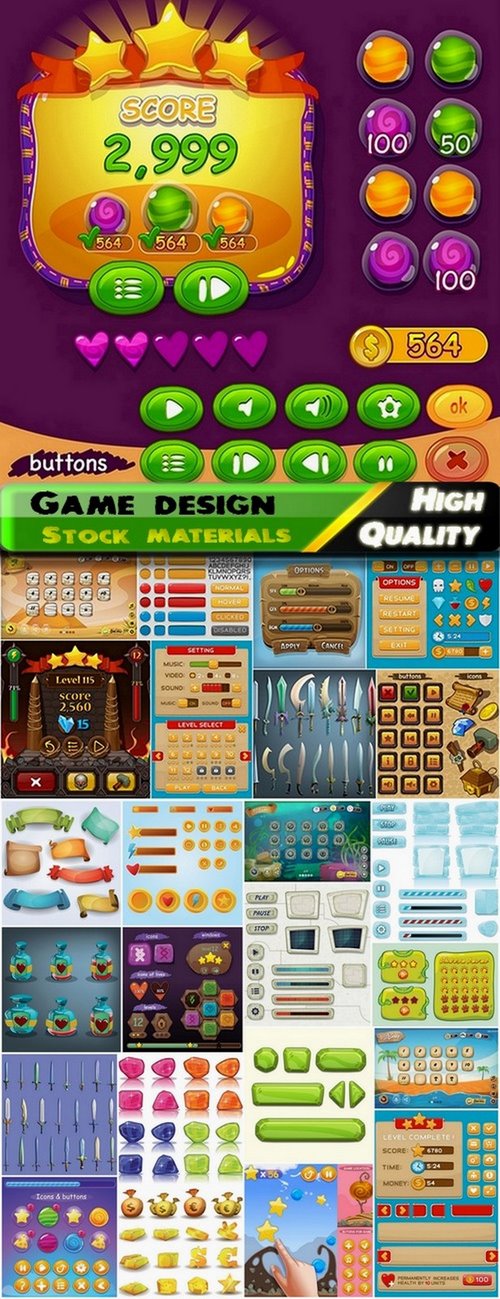 Vector elements for game design from stock 2 - 25 Eps