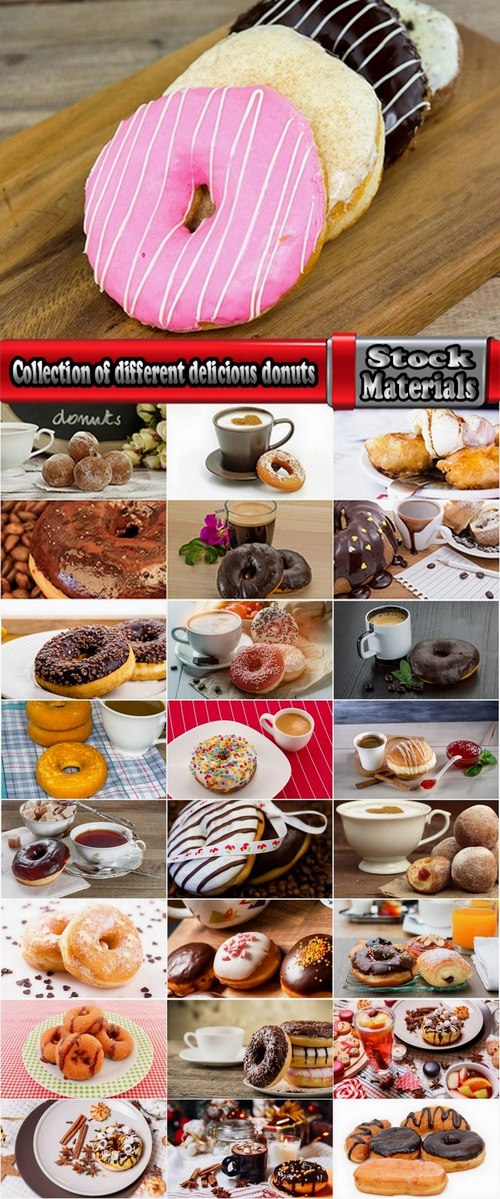Collection of different delicious donuts 25 HQ Jpeg