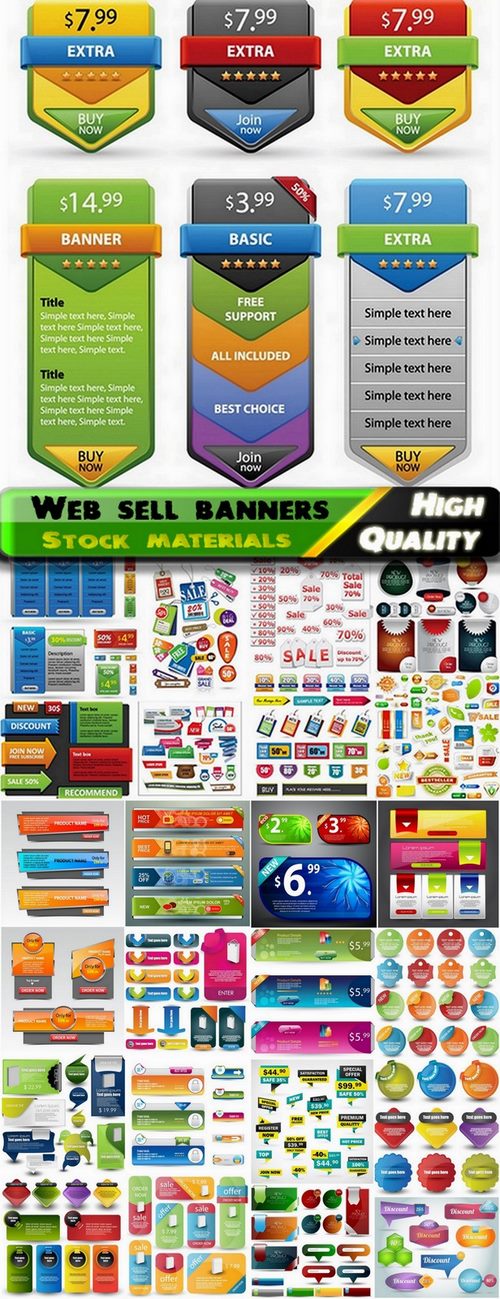 Web sell banners for trading in vector from stock - 25 Eps