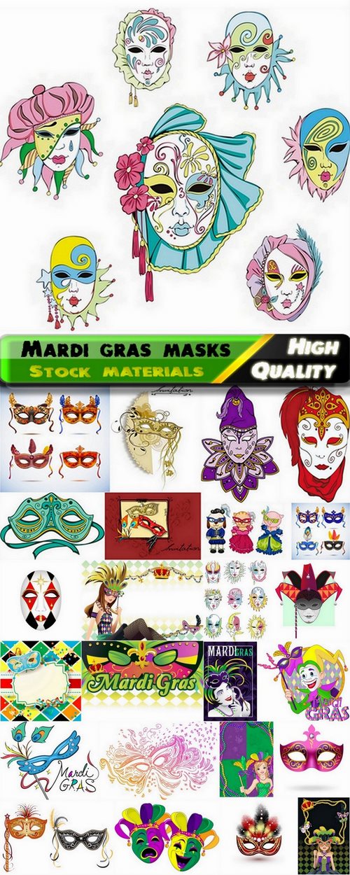 Mardi gras masks for masquerade - 25 Eps
