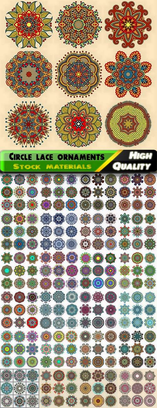 Circle lace ornaments in vector from stock - 25 Eps