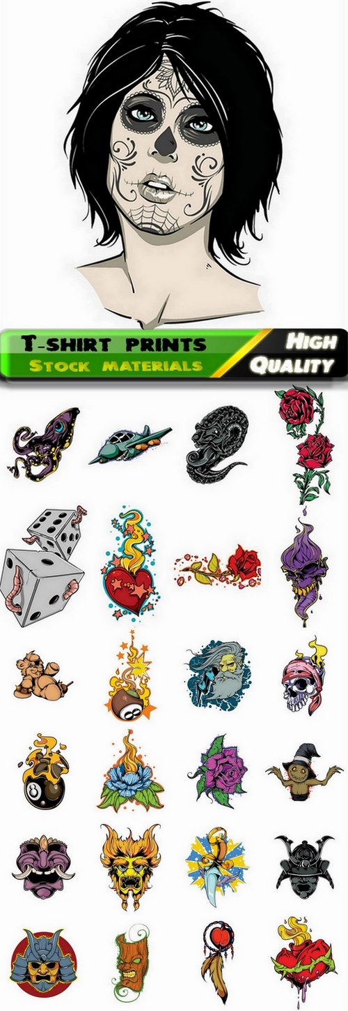 T-shirt prints design in vector from stock #35 - 25 Eps