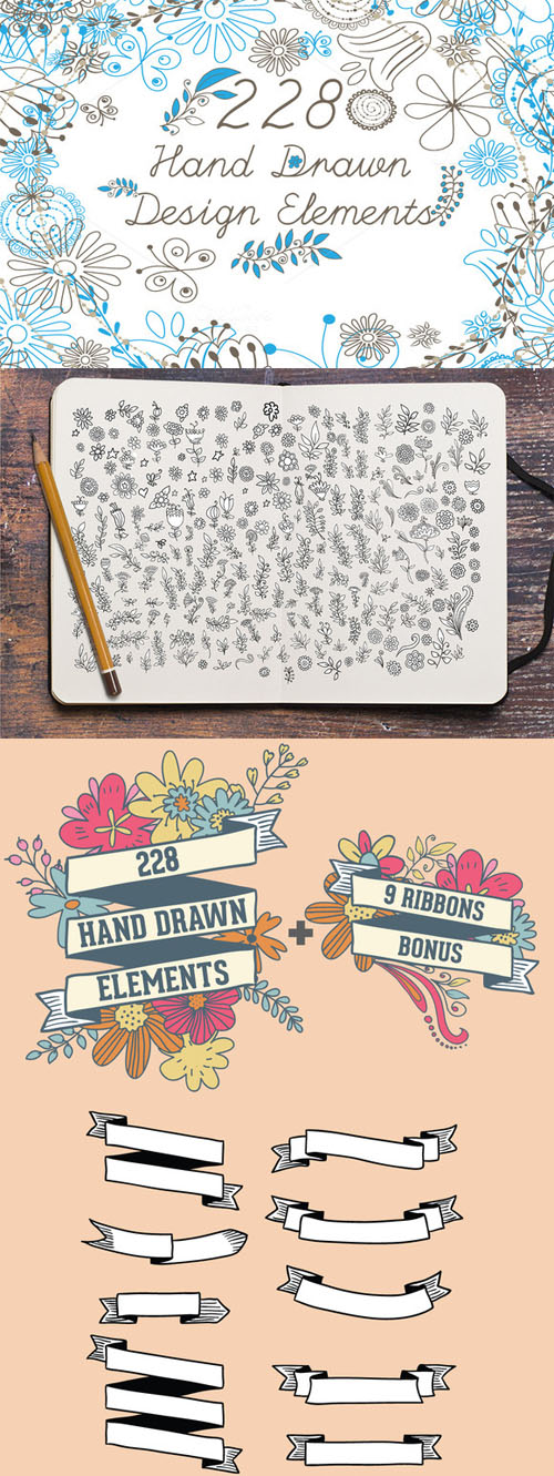 Vector Hand Drawn Elements Vol.1 - CM 128772