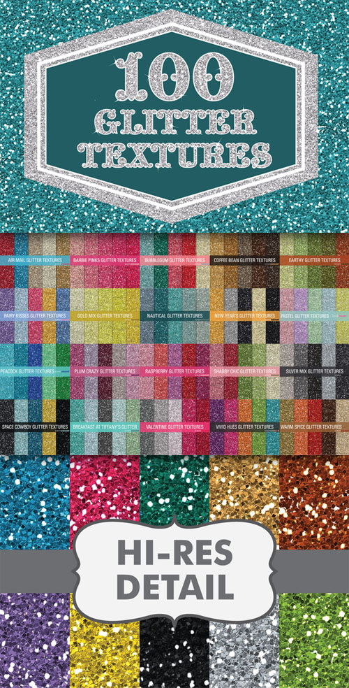 100 Hi Res Glitter Textures Bundle - CM 81623
