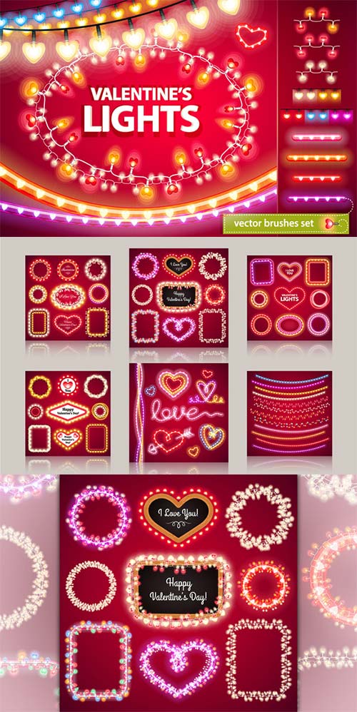 CreativeMarket Valentine's Lights Decorations Set