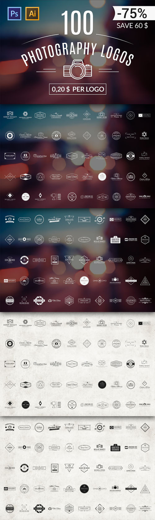 100 Photography Logos - All Volumes - Creativemarket 70379