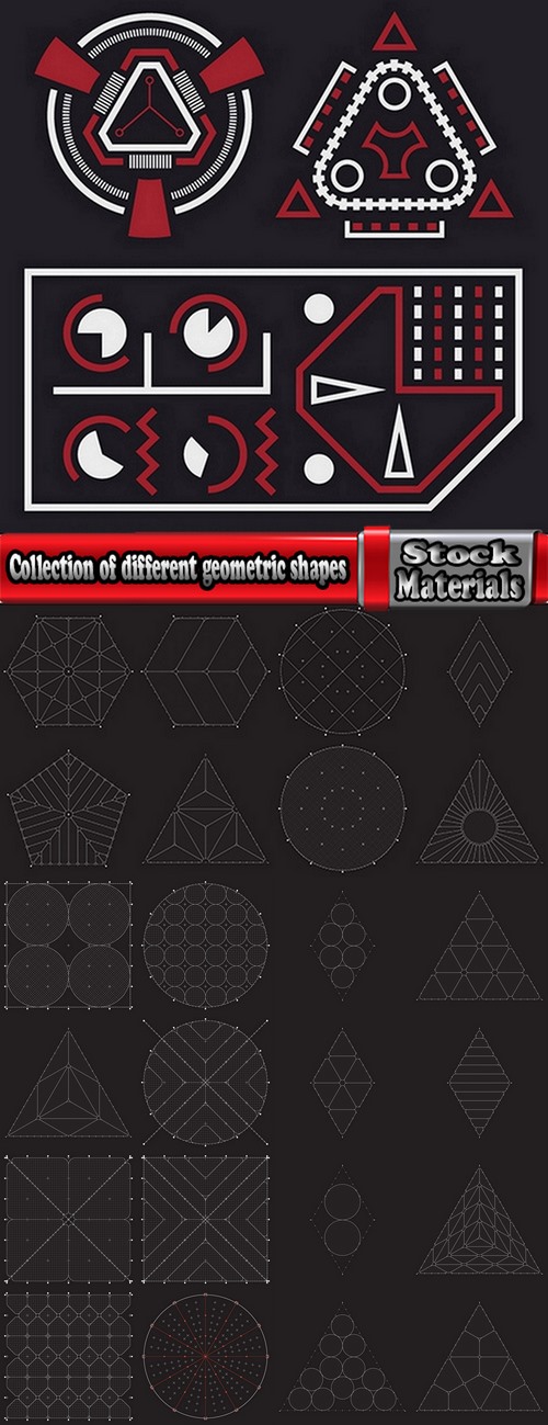 Collection of different geometric shapes 25 Eps