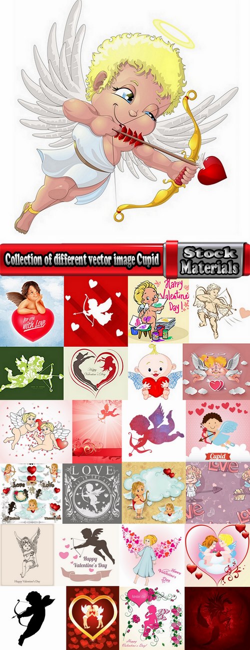 Collection of different vector image Cupid 25 Eps