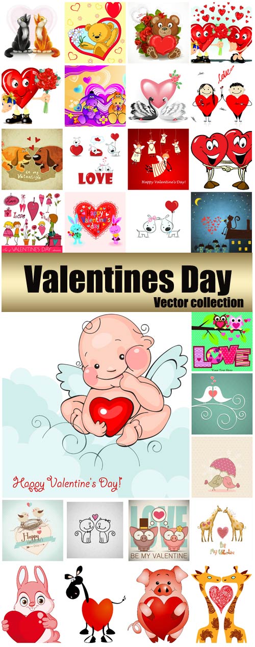 Valentine's Day, romantic backgrounds, vector hearts # 32