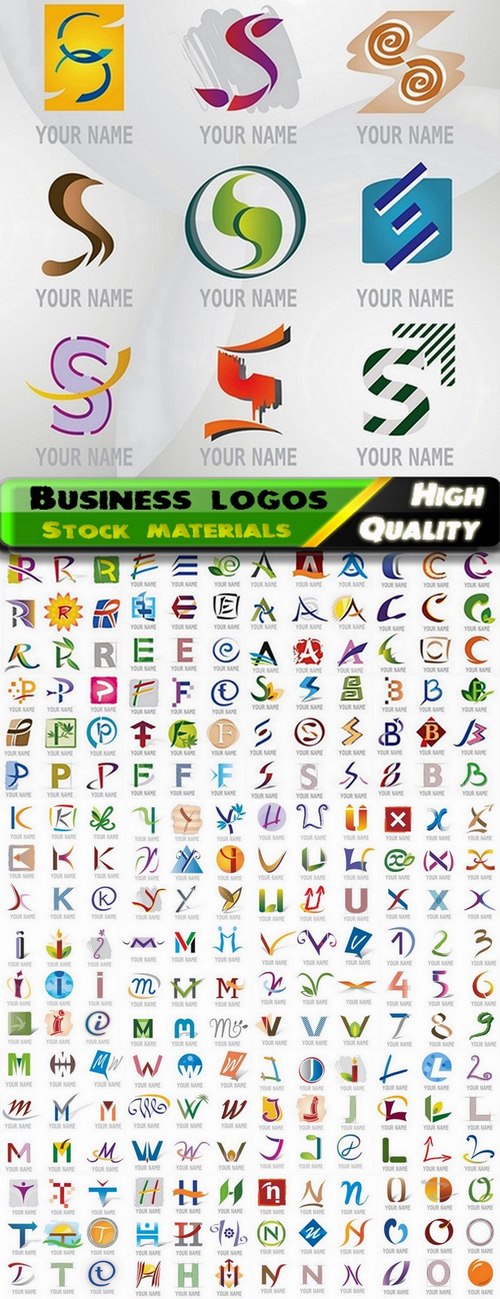 Logos in the form of letters for business - 25 Eps